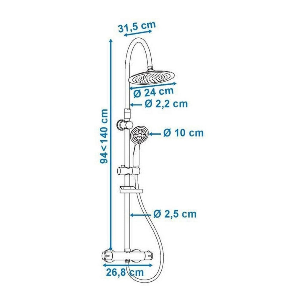 Colonne de douche Rousseau Gris Métal