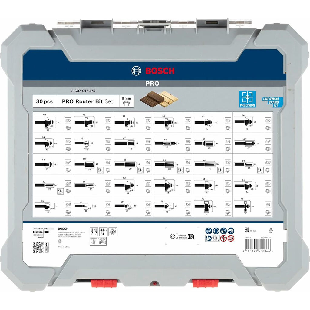 Kit de fraises multiusages BOSCH 2607017475 30 Pièces