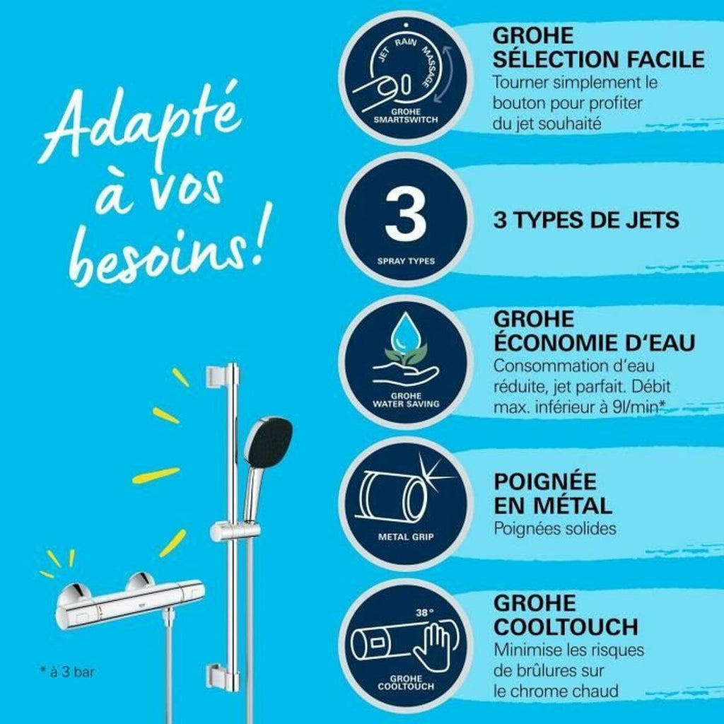 Colonne de douche Grohe Precision Trend Chrome Métal