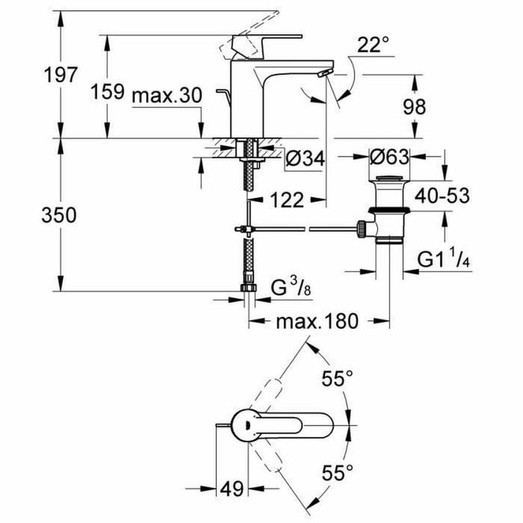Mitigeur Grohe 23454000 Métal