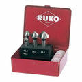 Jeu de fraises à chanfreiner (Fraises à chanfreiner) RUKO Conique Acier rapide (AR) 4 Pièces
