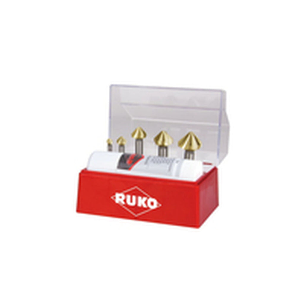 Jeu de fraises à chanfreiner (Fraises à chanfreiner) RUKO 102142T DIN 335 Acier rapide (AR) 5 Pièces