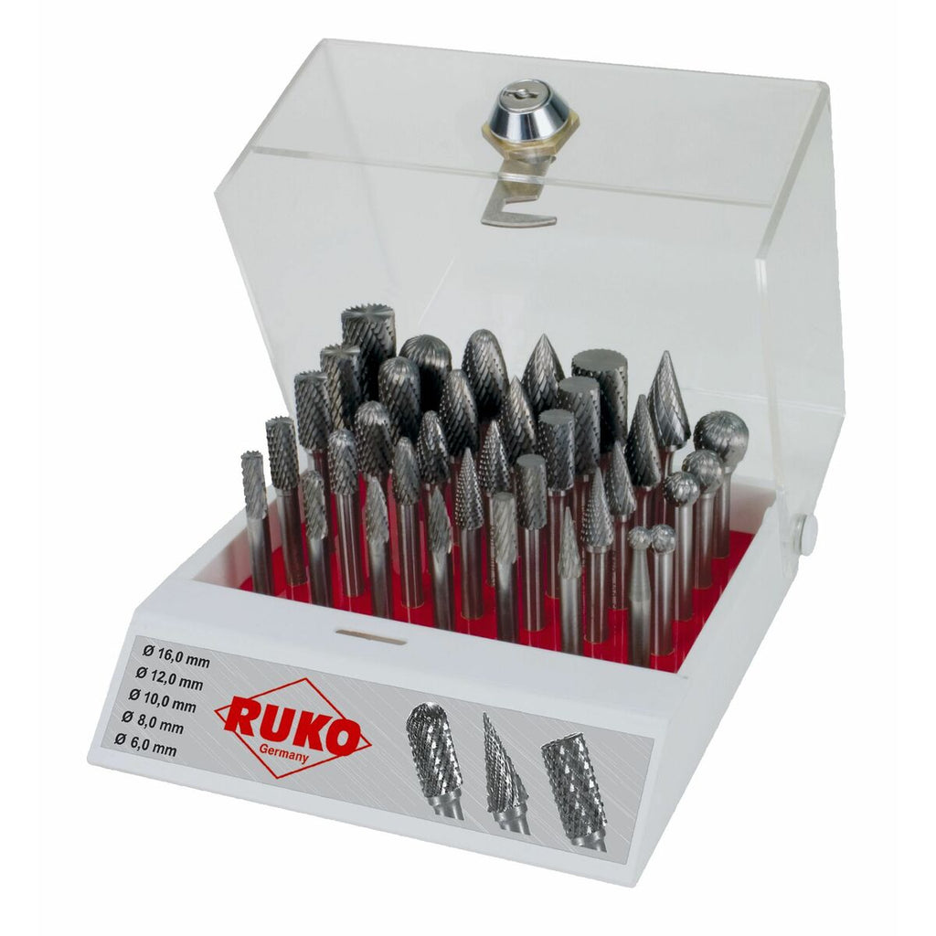 Kit de fraises multiusages RUKO Métal dur (HM) 35 Pièces