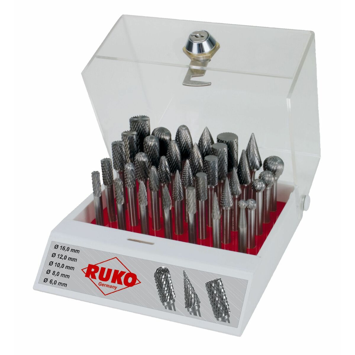 Kit de fraises multiusages RUKO Métal dur (HM) 35 Pièces