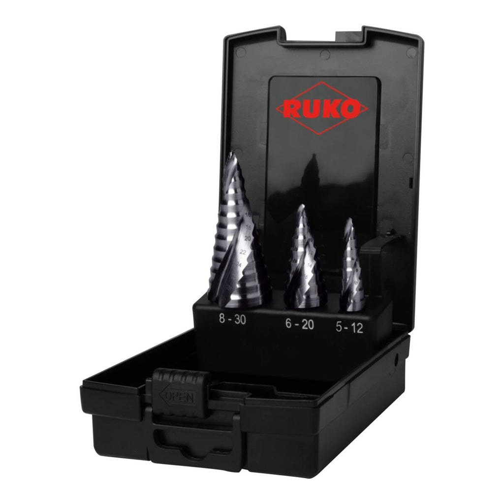 Ensemble de forets RUKO FLOWSTEP® Acier rapide (AR) Coffret 3 Pièces