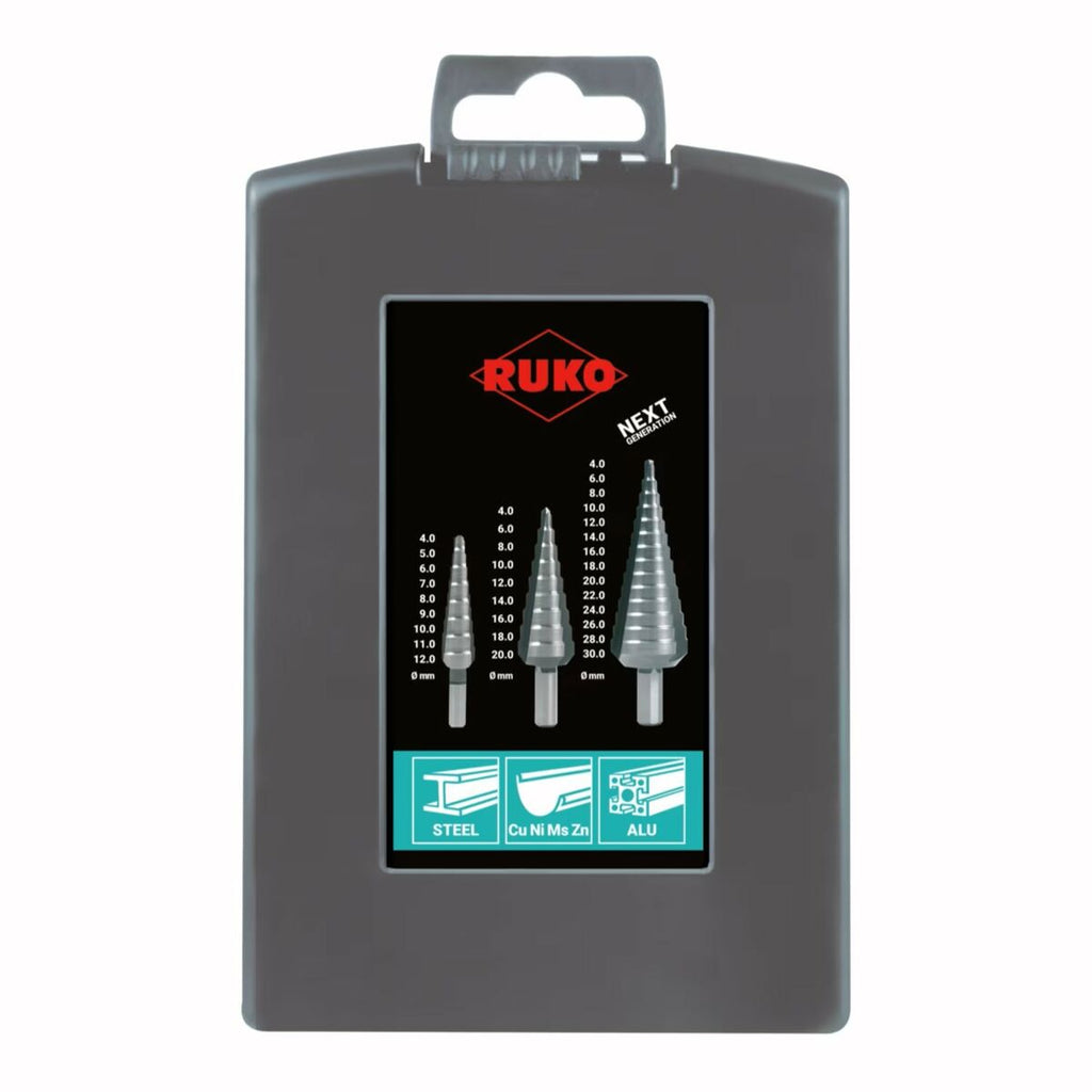 Ensemble de forets RUKO 101326RO Acier Acier rapide (AR) Foret étagé 3 Pièces