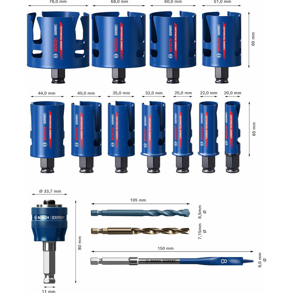 Set de couronnes de forage BOSCH