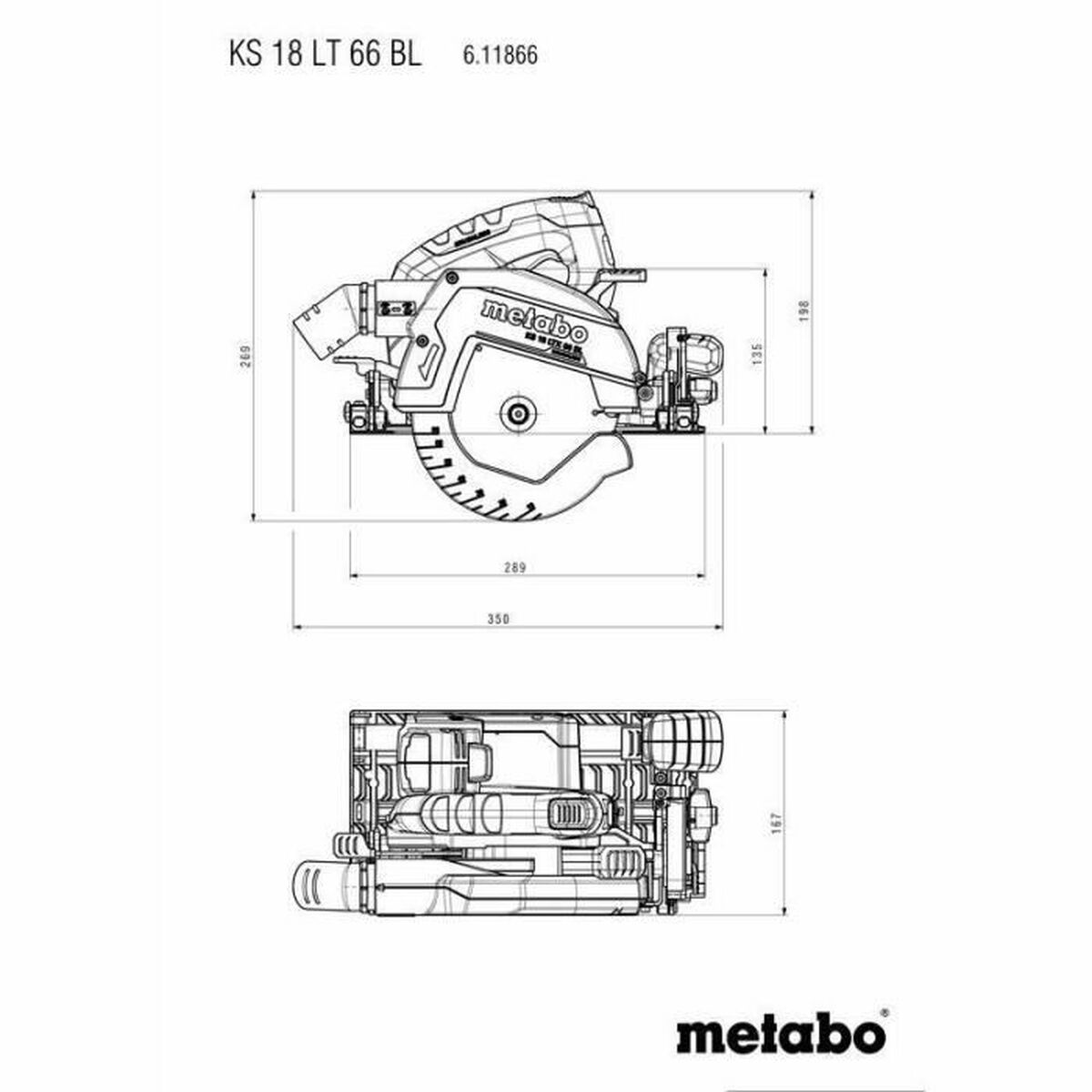 Scie circulaire Metabo KS 18 LTX 66 BL 18 V 165 mm