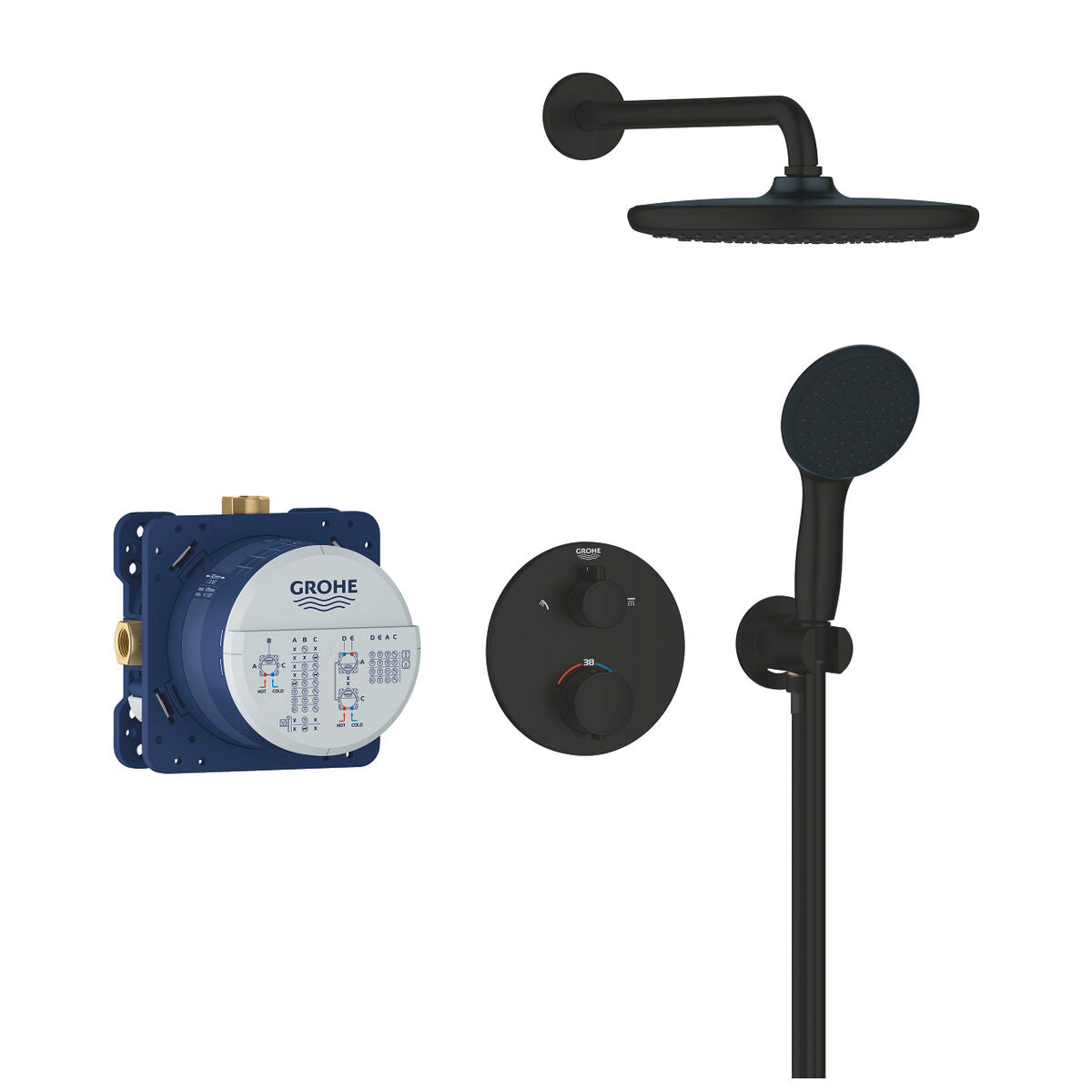 Colonne de douche Grohe Noir 25 cm