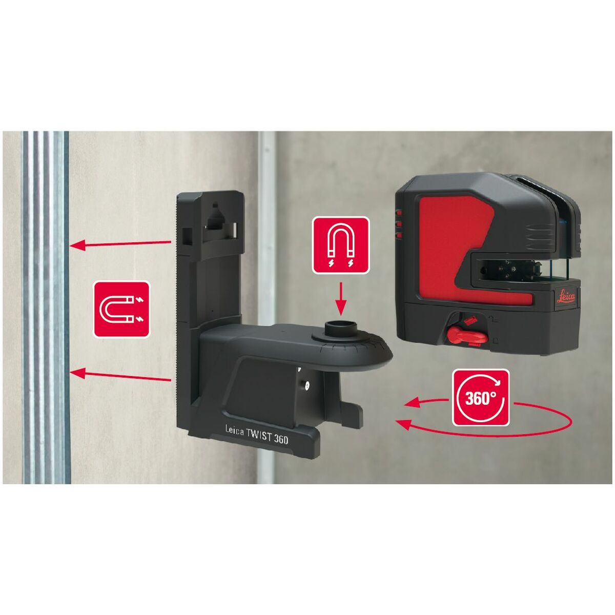 Niveau laser à points Leica Geosystems P5 ± 0,2 MM/M 30 m