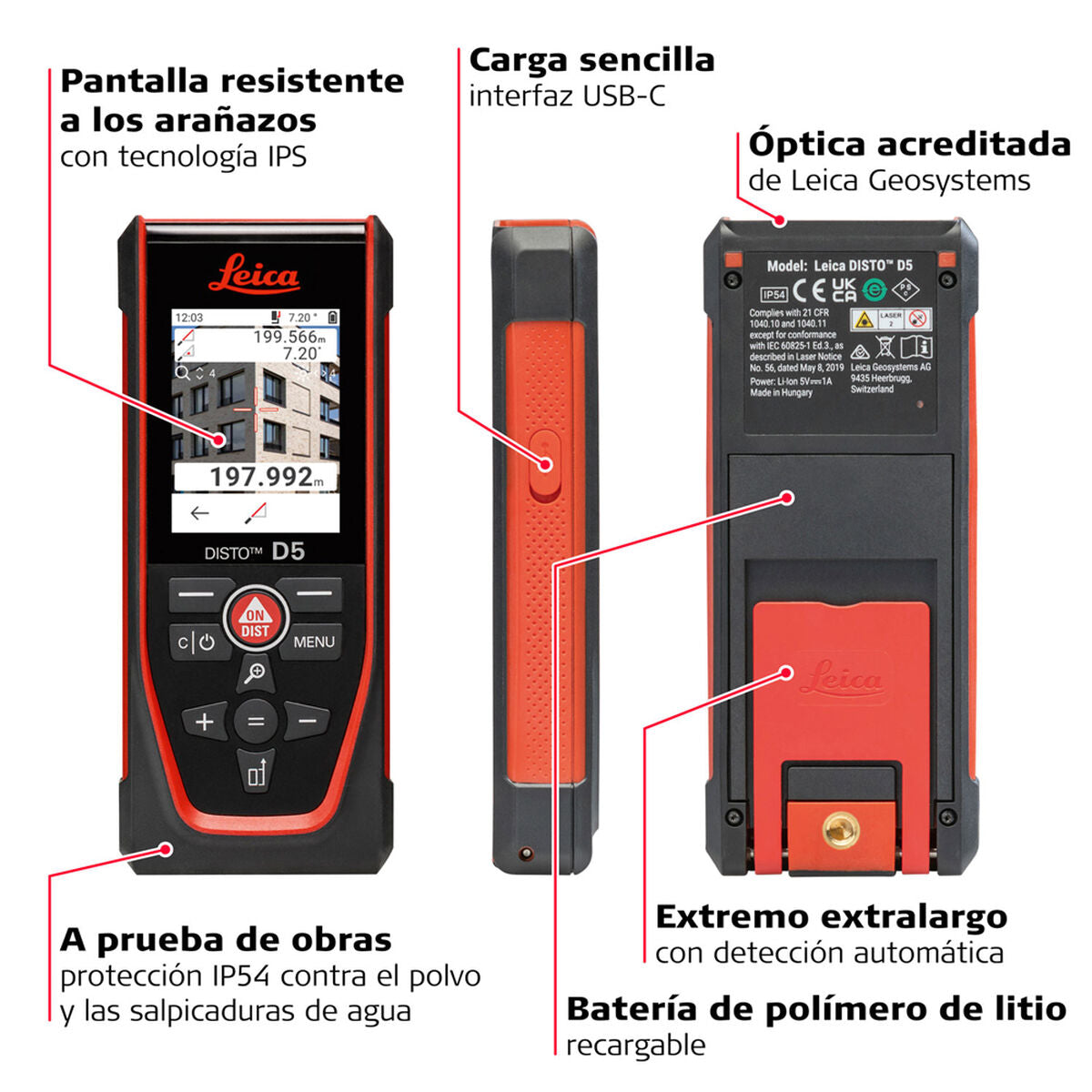 Télémètre Leica Geosystems DISTO D5 200 m
