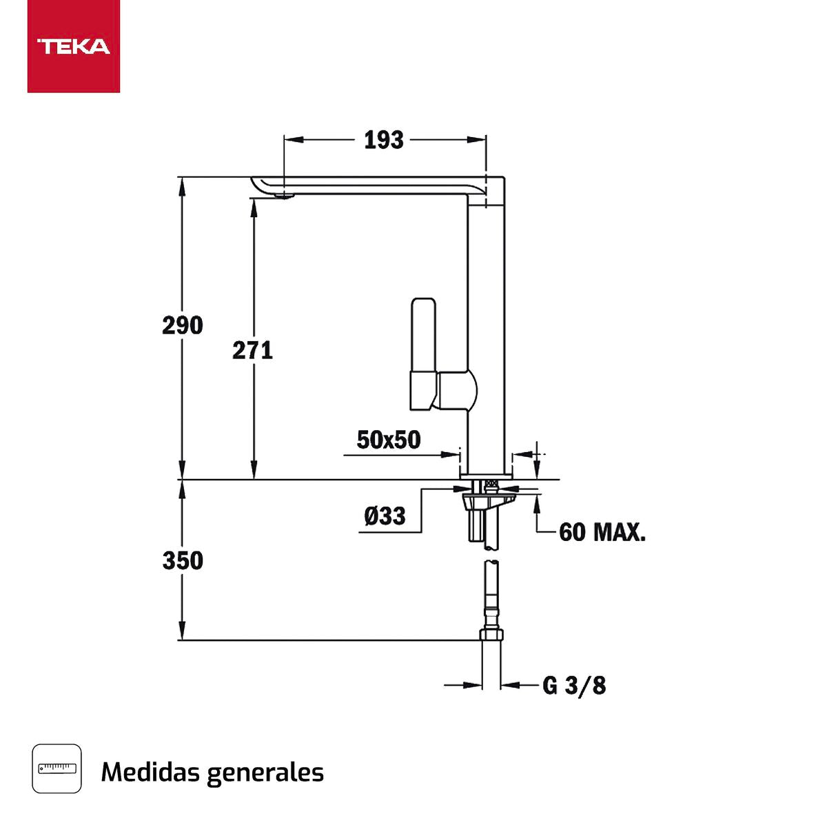 Mitigeur Teka FO 915 Argenté Métal