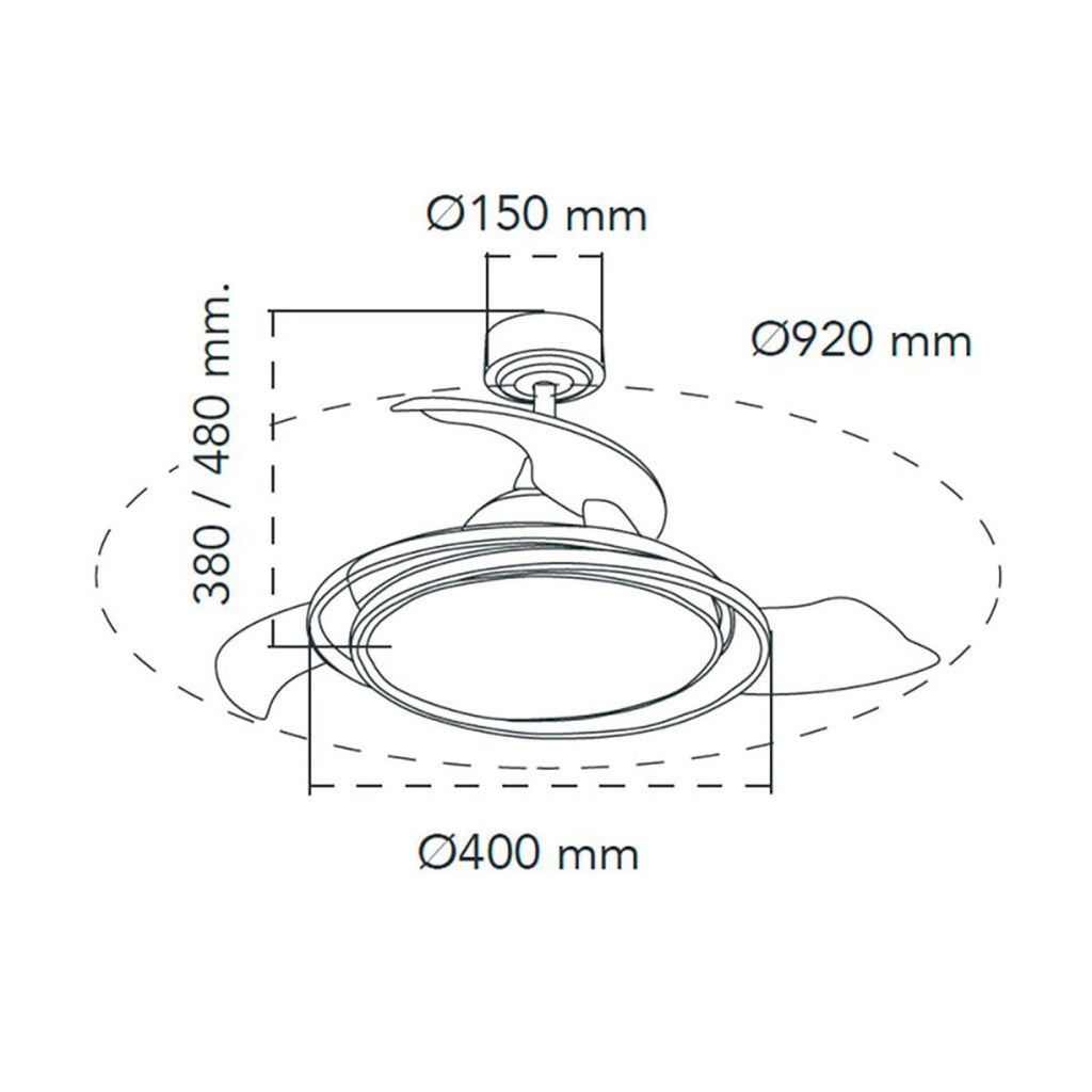 Ventilateur de Plafond CristalRecord Argenté 40 W Ø 40 cm