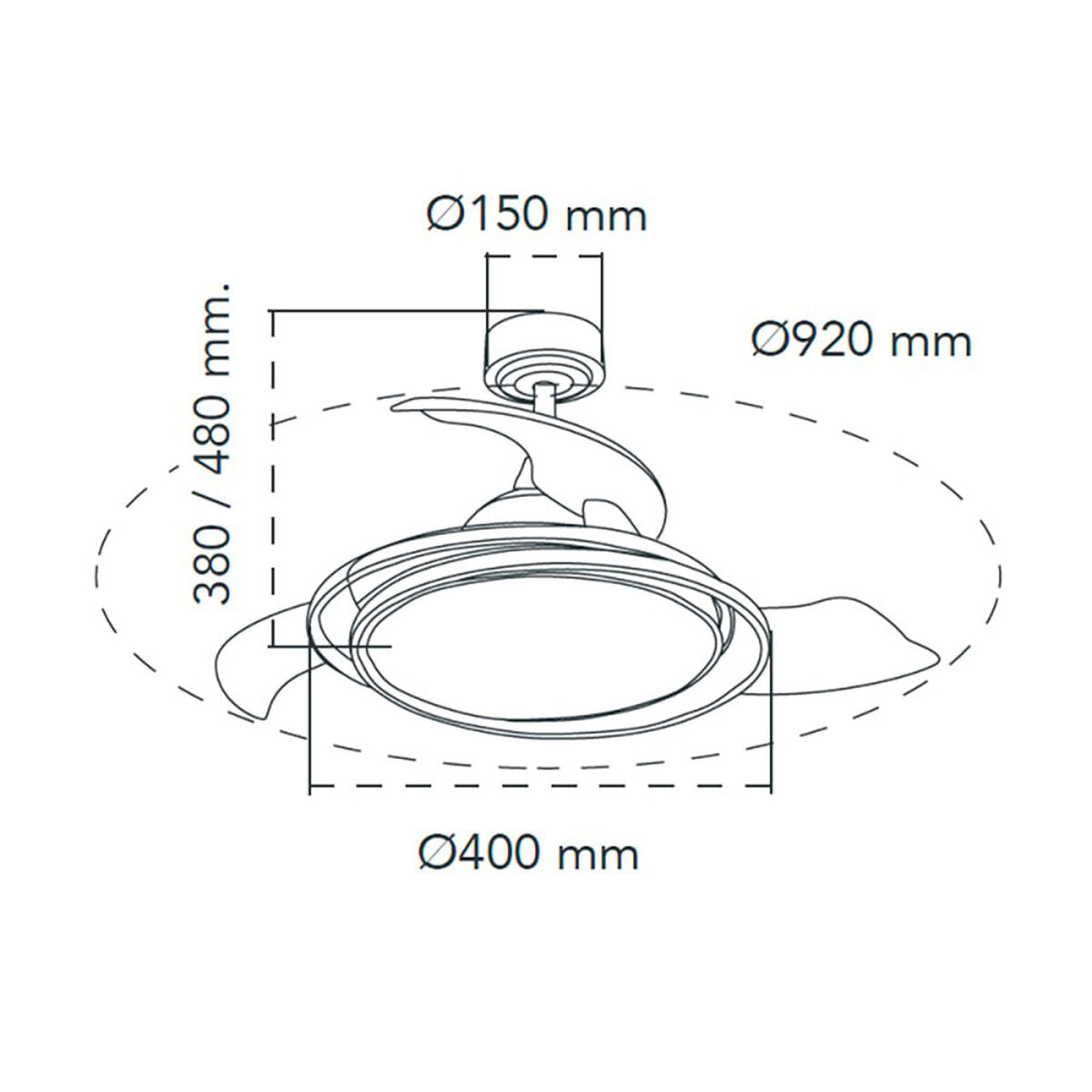 Ventilateur de Plafond CristalRecord Argenté 40 W Ø 40 cm