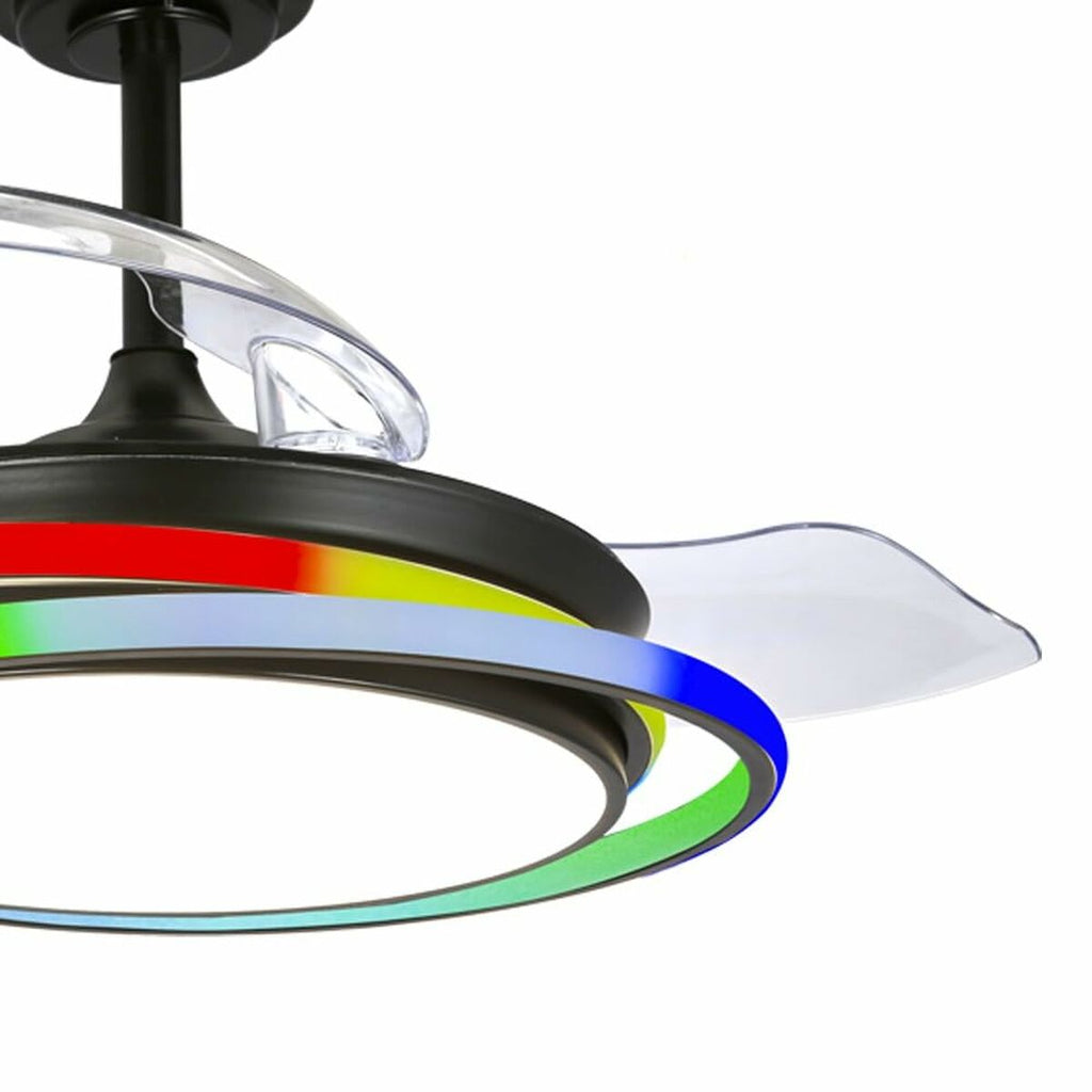 Ventilateur de Plafond CristalRecord ANTILA MINI RGB BK RETRAC Noir