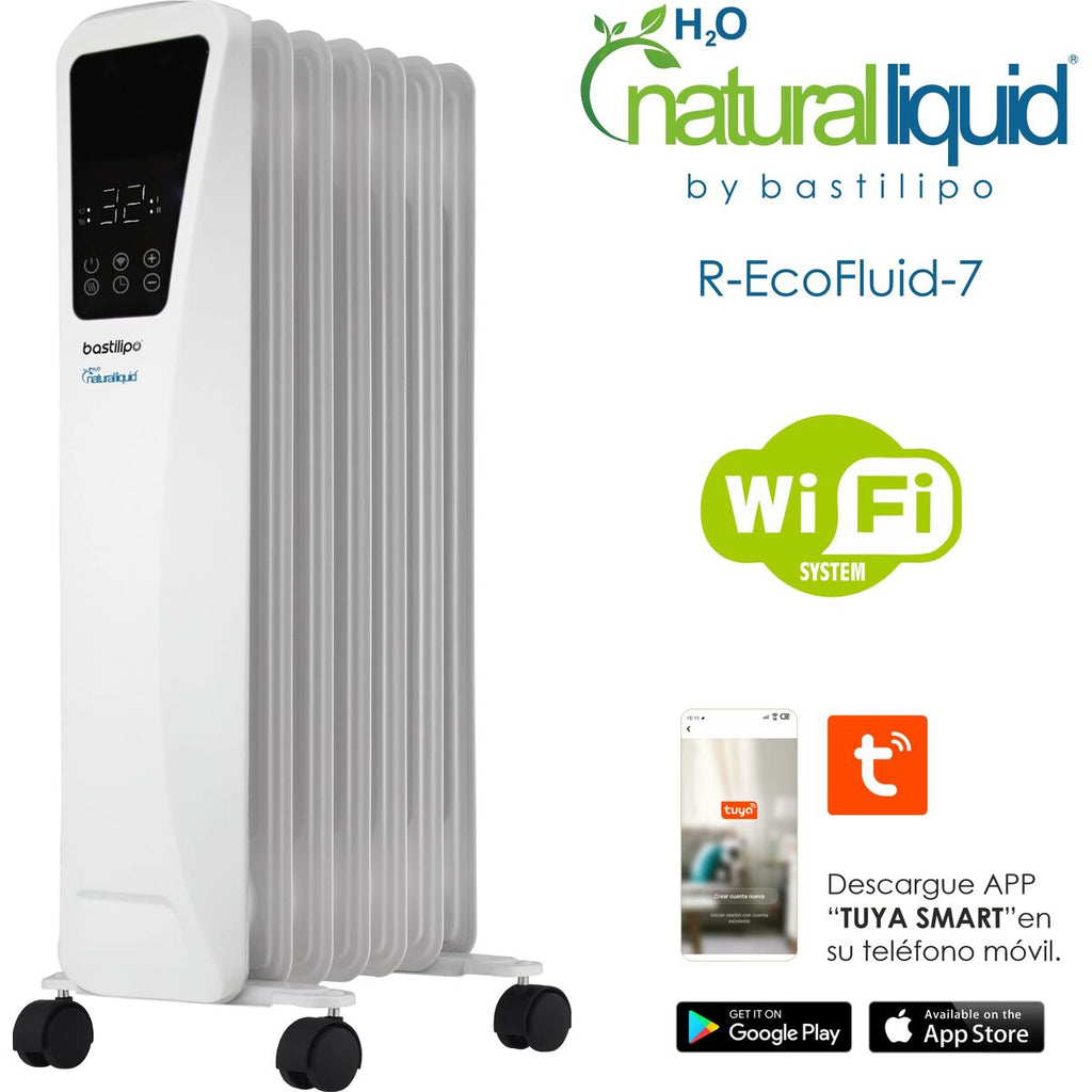 Radiateur à Huile Bastilipo R-ECOFLUID2-7 Blanc 1000 W