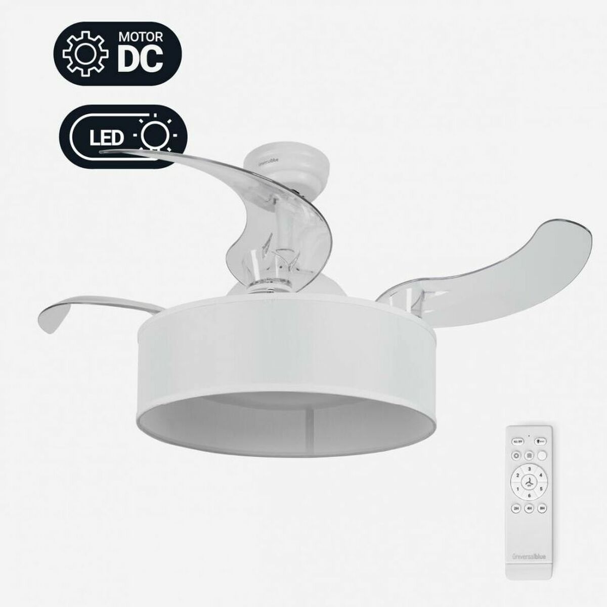 Ventilateur de Plafond Universal Blue JALOQUE WFW Ø 104 cm Blanc 65 W