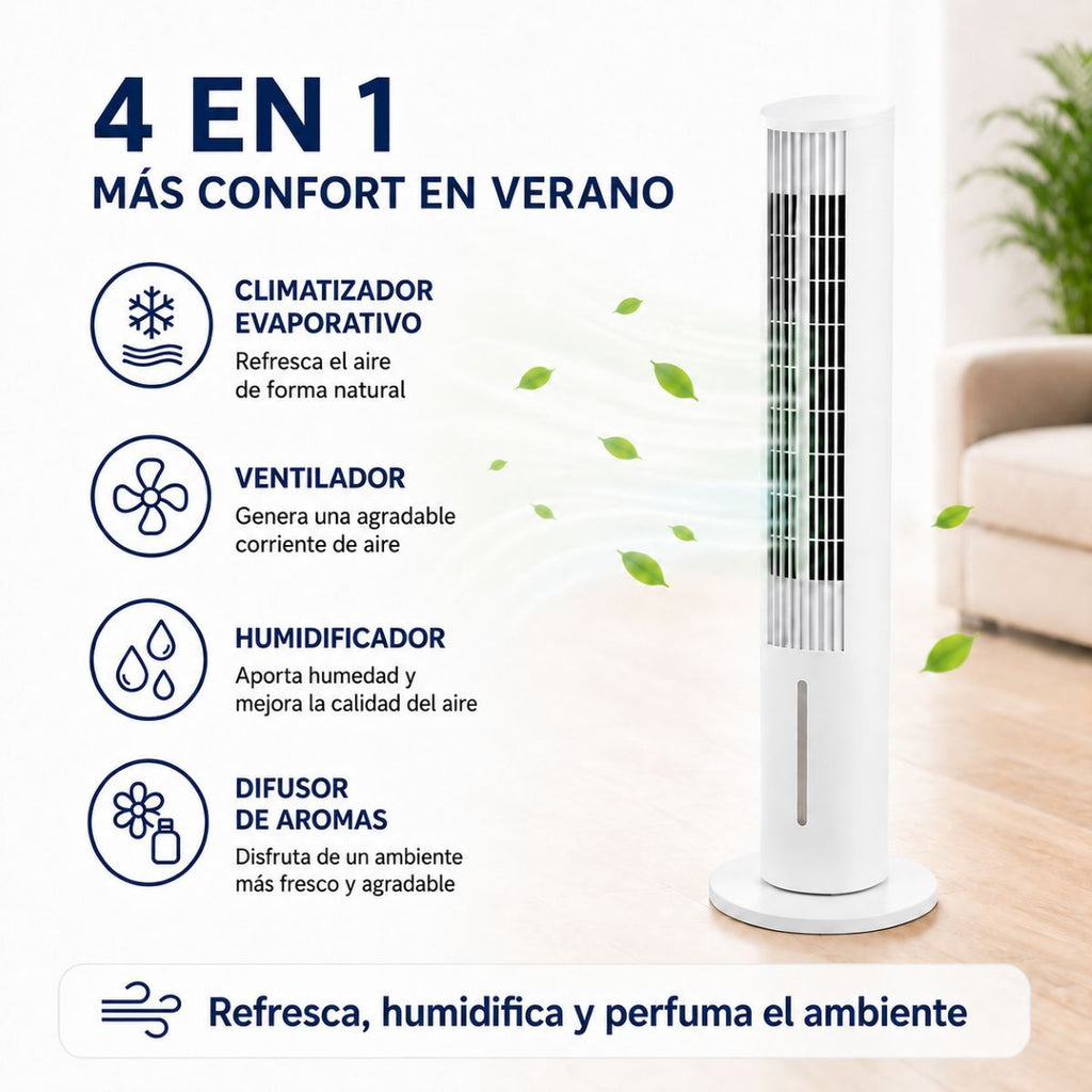 Climatiseur Évaporatif Portable Tour Multifonction avec Télécommande Hushly InnovaGoods
