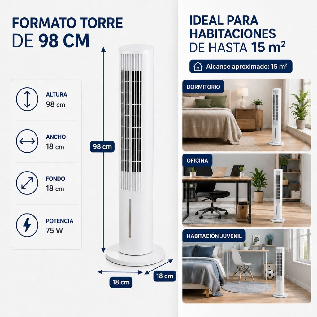 Climatiseur Évaporatif Portable Tour Multifonction avec Télécommande Hushly InnovaGoods