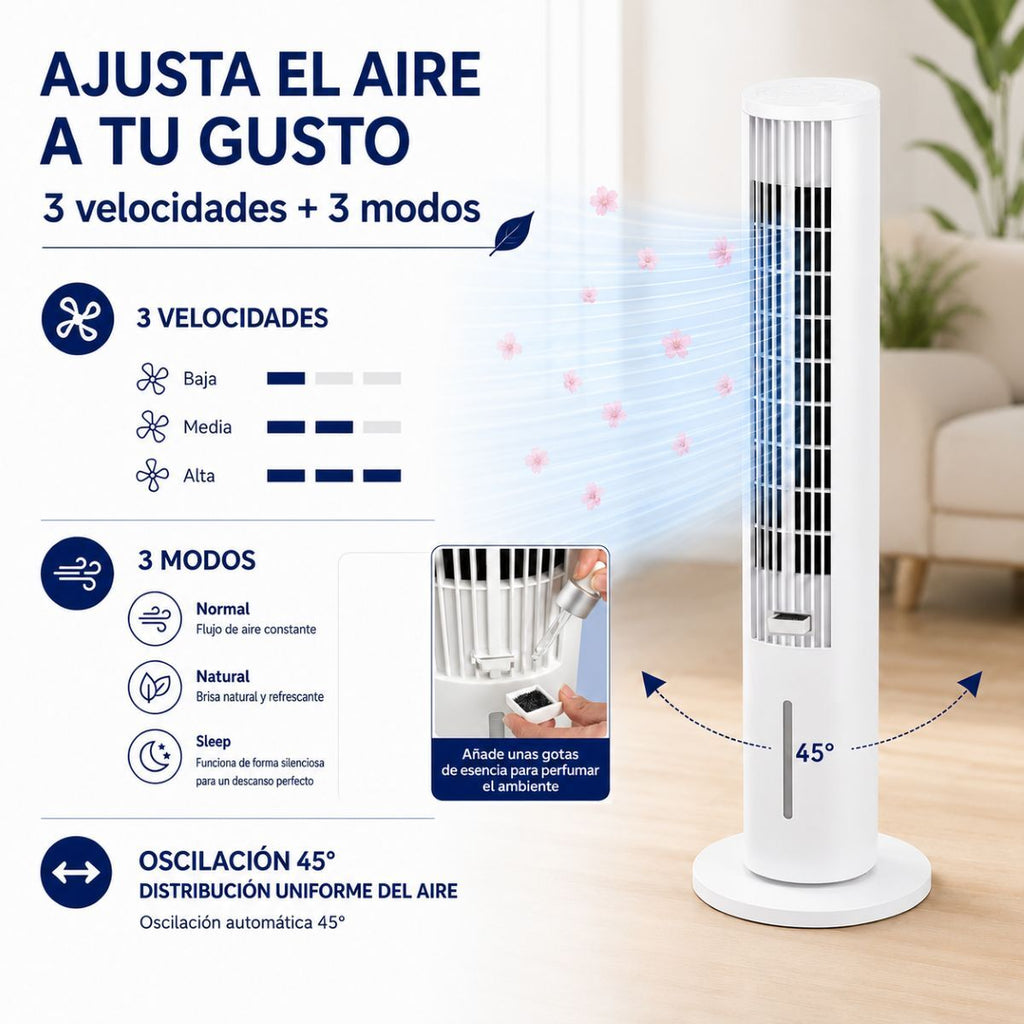 Climatiseur Évaporatif Portable Tour Multifonction avec Télécommande Hushly InnovaGoods