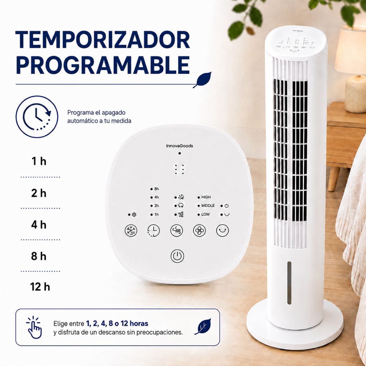 Climatiseur Évaporatif Portable Tour Multifonction avec Télécommande Hushly InnovaGoods